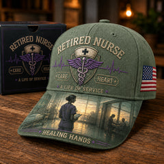 Retired Nurse Healing Hands Commemorative Cap